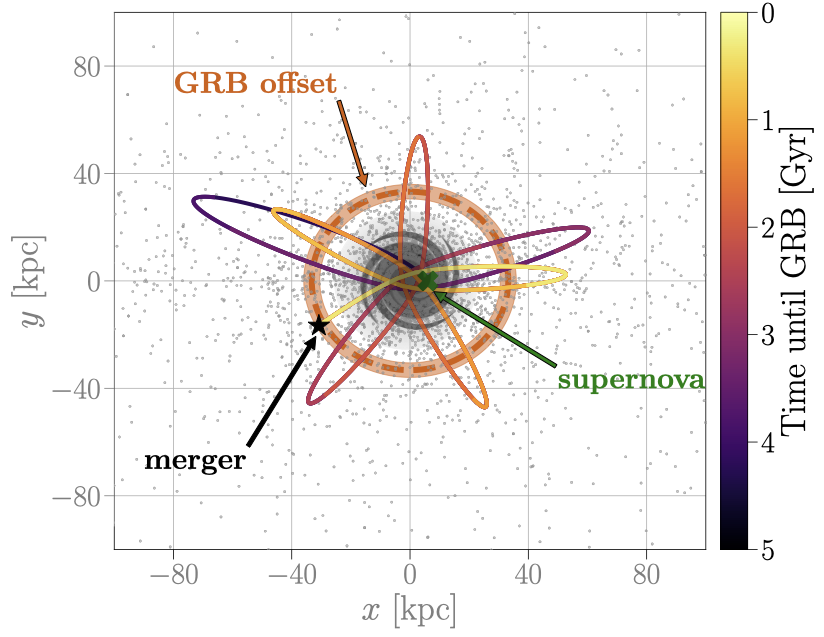 SGRB progenitors in a simulated galaxy